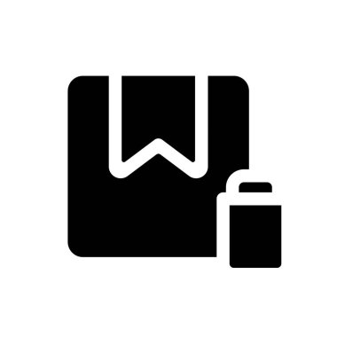 Siyah glyph ui simgesini sil. Paket teslimatını iptal et. Kutu bilgilerini sil. Kullanıcı arayüzü tasarımı. Beyaz uzayda siluet sembolü. Ağ ve cep telefonu için sağlam bir resim. İzole vektör illüstrasyonu