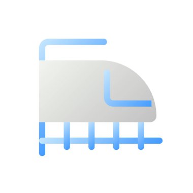 Demiryolu taşıma düz gradyan iki renkli ui simgesi. Yüksek hızlı tren. Yolcu transferi. Basit bir piktogram. Arayüz, mobil uygulama için UX tasarımı. Vektör izole edilmiş RGB illüstrasyonu