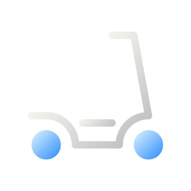 Elektrikli scooter düz gradyan iki renkli ui simgesi. Kiralık konum. Çevre dostu ulaşım modu. Basit bir piktogram. Arayüz, mobil uygulama için UX tasarımı. Vektör izole edilmiş RGB illüstrasyonu