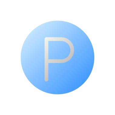 Park yeri düz gradyan iki renkli ui simgesi. Araba için garaj bul. GPS navigasyonu. Haritada ara. Basit bir piktogram. Arayüz, mobil uygulama için UX tasarımı. Vektör izole edilmiş RGB illüstrasyonu