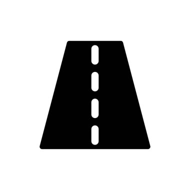 Yol yüzeyi siyah glyph ui simgesi. Yol işaretleri. Otoyol. Eyaletler arası yol. Kullanıcı arayüzü tasarımı. Beyaz uzayda siluet sembolü. Ağ ve cep telefonu için sağlam bir resim. İzole vektör illüstrasyonu