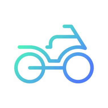 Motosiklet pikseli mükemmel gradyan çizgisel ui simgesi. Motosiklet nakli. Seyrüsefer. Binici aracı. Satır rengi kullanıcı arayüzü sembolü. Modern tarz pictogram. Vektör izole edilmiş taslak çizimi