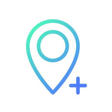 Harita pikseline mükemmel gradyan ui simgesi ekle. Vurgulama alanı. Mevcut konum adresi. Satır rengi kullanıcı arayüzü sembolü. Modern tarz pictogram. Vektör izole edilmiş taslak çizimi