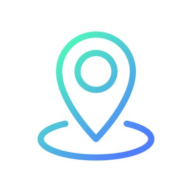 İndirme noktası piksel mükemmel gradyan doğrusal ui simgesi. Haritada yerini bul. GPS navigasyonu. Satır rengi kullanıcı arayüzü sembolü. Modern tarz pictogram. Vektör izole edilmiş taslak çizimi