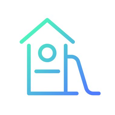 Oyun alanı konumu pikseli mükemmel gradyan ui simgesi. Çocuklar için oyun parkı. Haritada yer bul. Satır rengi kullanıcı arayüzü sembolü. Modern tarz pictogram. Vektör izole edilmiş taslak çizimi