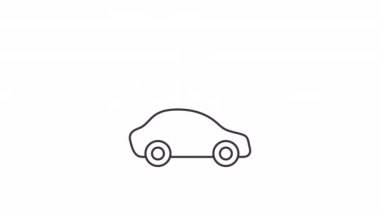 Canlandırılmış seviye 3 şarj doğrusal simgesi. Tamamen şarj edilmiş elektrikli araç. Pahalı bir seçenek. Şeffaf arkaplanda alfa kanalı olan kusursuz HD video. Taslak hareketli grafik canlandırması