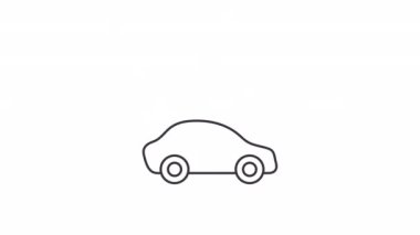 Animasyon seviye 2 şarj doğrusal simgesi. Elektrikli araç gereçleri. EV istasyonu. Şeffaf arkaplanda alfa kanalı olan kusursuz HD video. Taslak hareketli grafik canlandırması