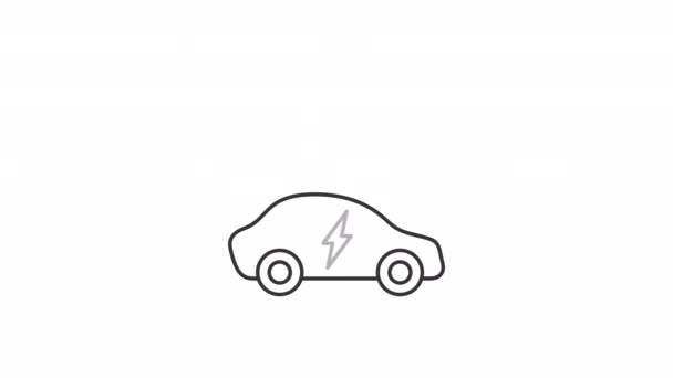 Animated Tariff Linear Icon 전기자동차 에너지 비디오와 배경에 있습니다 그래픽 — 비디오