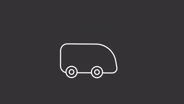 Animované Autobusové Nádraží Bílé Čáry Ikony Systém Nabíjení Elektrické Sběrnice — Stock video