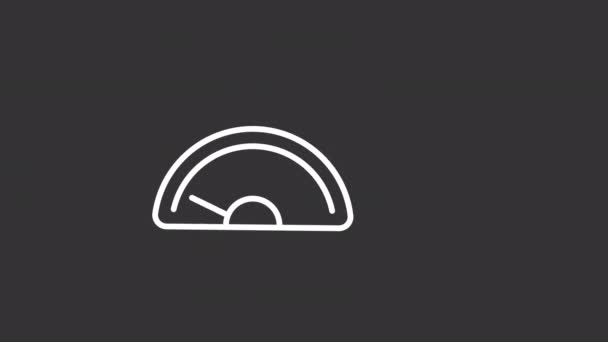 Animated Charger White Line Icon Электрический Кабель Зарядки Автомобиля Проверка — стоковое видео