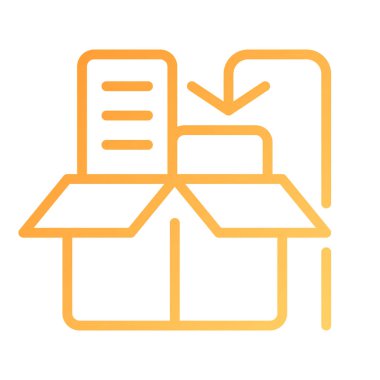 Ürün paketleme piksel mükemmel gradyan doğrusal vektör simgesi. Müşteri için paket siparişi. Ulaşım için malları hazırlayın. İnce çizgi renk sembolü. Modern tarz pictogram. Vektör izole çizimi