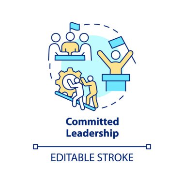 Kendini liderlik konseptine adamış. Hükümet dönüşüm disiplini soyut fikir ince çizgi çizimi. İzole bir taslak çizim. Düzenlenebilir felç. Arial, Myriad Pro-Kalın yazı tipleri