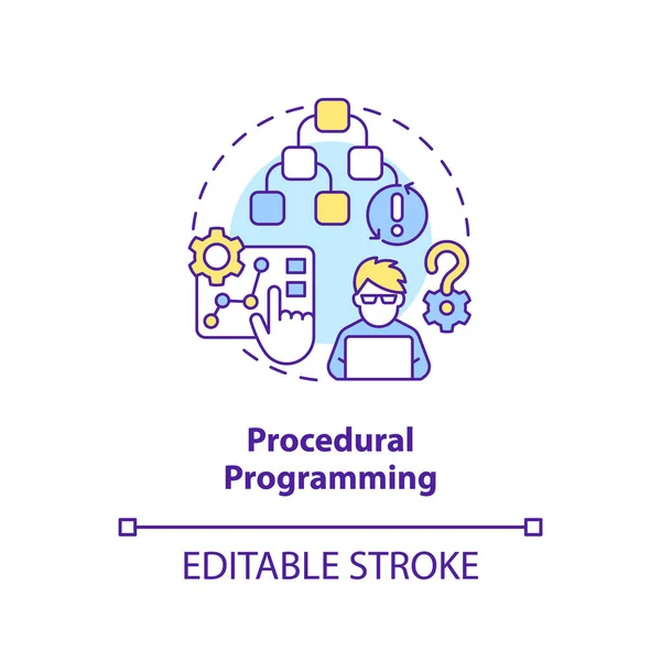 Procedurele Programmering Concept Icoon Codering Paradigma Type Abstract Idee Dunne — Stockvector