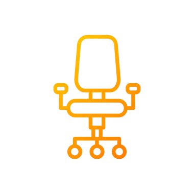 Ofis sandalyesi pikseli mükemmel gradyan doğrusal vektör simgesi. Ayarlanabilir tabure. Ergonomik oturma. Ev mobilyası mağazası. İnce çizgi renk sembolü. Modern tarz pictogram. Vektör izole çizimi