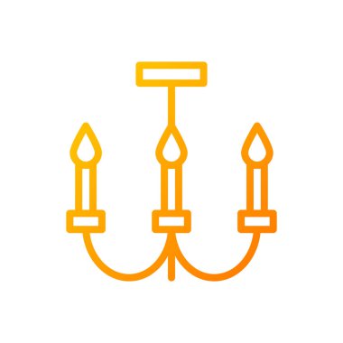 Avize pikseli mükemmel gradyan vektör ikonu. Yemek odası için tavan lambası. Ev mobilyası mağazası. İnce çizgi renk sembolü. Modern tarz pictogram. Vektör izole çizimi