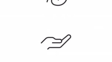 Canlı organ bağışlama lineer simgesi. Böbrek nakli. Potansiyel donör. Cerrahi prosedür. Şeffaf arkaplanda alfa kanalı olan kusursuz HD video. Taslak hareketli grafik canlandırması