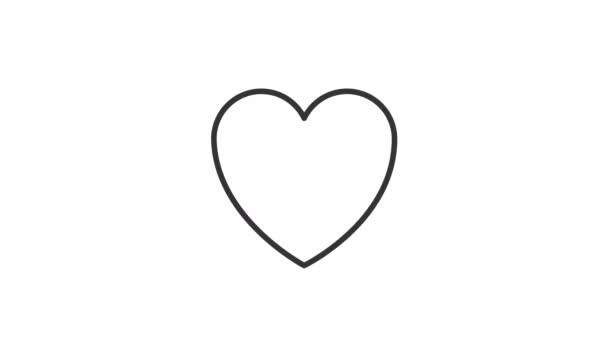Animated Heart Linear Icon Charitable Mission Volunteer Organization Helping Nonprofits — Vídeo de stock