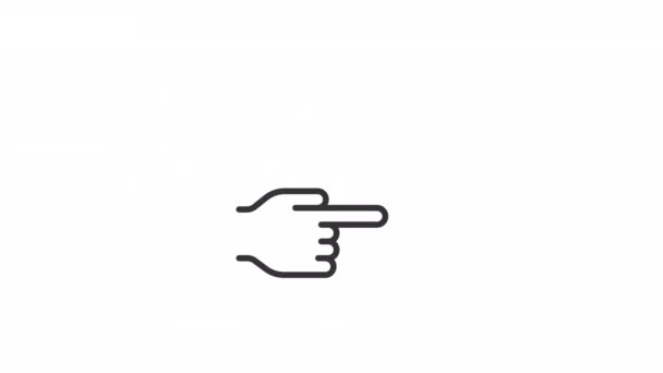 Animated Click Linear Icon Choose Option Index Finger Pointing Look — Video