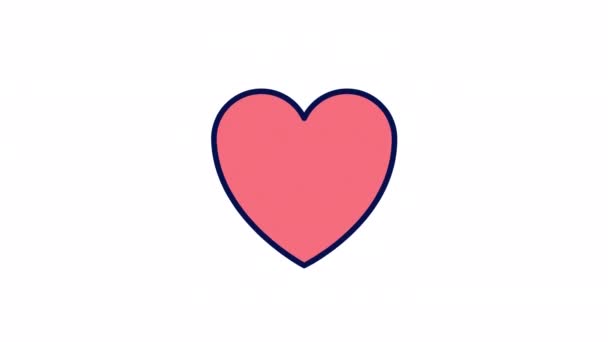 Animiertes Herzfarbe Symbol Wohltätiger Auftrag Ehrenamtliche Organisation Hilfe Für Gemeinnützige — Stockvideo