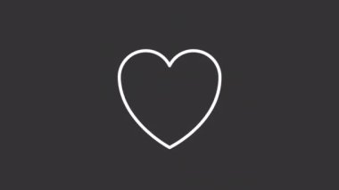 Animated heart white line icon. Charitable mission. Volunteer organization. Help nonprofits. Seamless loop HD video with alpha channel on transparent background. Motion graphic design for night mode