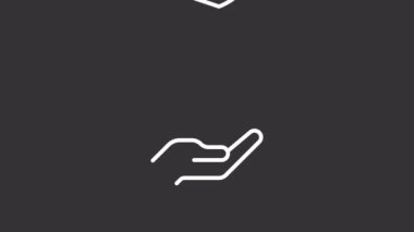 Animated donate food white line icon. Food bank. Fighting hunger charity. Distribute meals. Seamless loop HD video with alpha channel on transparent background. Motion graphic design for night mode