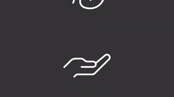 Animated Transplant White Line Icon Kidney Organ Donation Potential Donor — Wideo stockowe