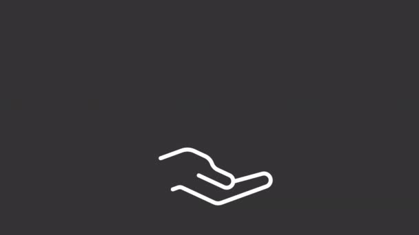 Animated Charitable White Line Icons Volunteer Opportunity Charitable Giving Seamless — Vídeo de Stock