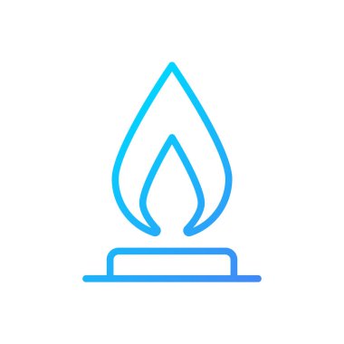 Gas pixel perfect gradient linear vector icon. Heating system. Kitchen stove. Flammable gaseous substance. Thin line color symbol. Modern style pictogram. Vector isolated outline drawing