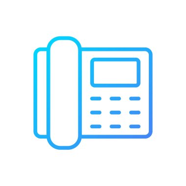 Telephone pixel perfect gradient linear vector icon. Telecommunication. Public utility service. Home appliance. Thin line color symbol. Modern style pictogram. Vector isolated outline drawing