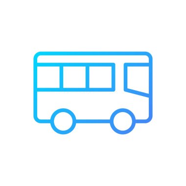 Public transport pixel perfect gradient linear vector icon. City commuting. Bus transportation. Town infrastructure. Thin line color symbol. Modern style pictogram. Vector isolated outline drawing