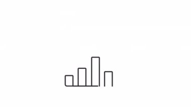 Animated statistics linear icon. Finance and business. Financial report. Company growth. Seamless loop HD video with alpha channel on transparent background. Outline motion graphic animation