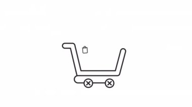 Animated overbuying linear icon. Overconsumption. Excessive buying. Shopping issue. Seamless loop HD video with alpha channel on transparent background. Outline motion graphic animation