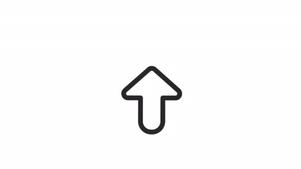 Animated Arrow Linear Icon Upward Pointer Website Navigation Growth Development — Stockvideo