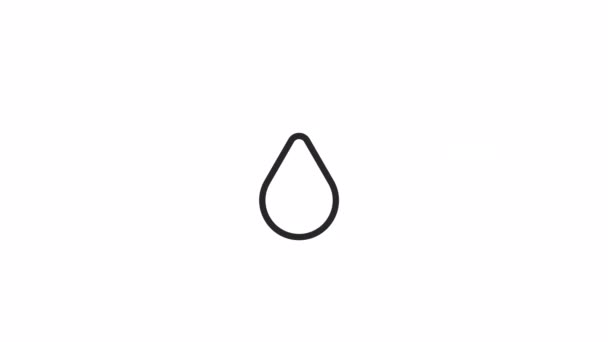 Animated Drop Linear Icon Falling Droplet Raining Weather Waterdrop Freshwater — Vídeo de Stock