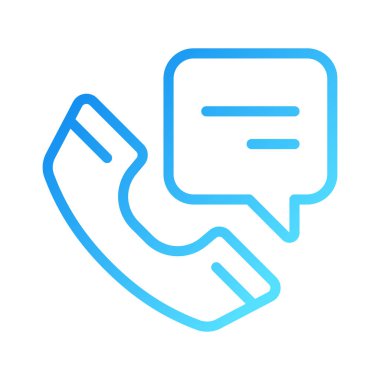 Cell phone with speech bubble pixel perfect gradient linear vector icon. Handset with chat balloon. Communication. Thin line color symbol. Modern style pictogram. Vector isolated outline drawing