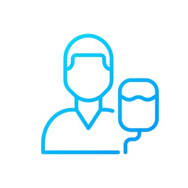 Intensive care pixel perfect gradient linear vector icon. Emergency. Blood transfusion. Urgent help. Health care. Thin line color symbol. Modern style pictogram. Vector isolated outline drawing