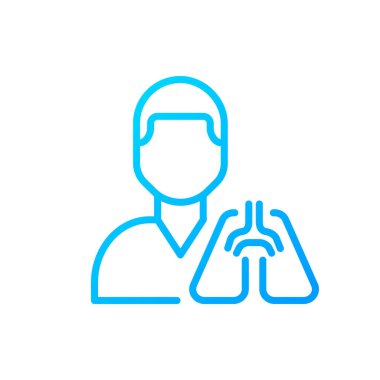 Pulmonology pixel perfect gradient linear vector icon. Lungs diseases treatment and prevention. Medical clinic service. Thin line color symbol. Modern style pictogram. Vector isolated outline drawing