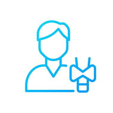 Endocrinology pixel perfect gradient linear vector icon. Endocrine system. Thyroid gland disorders and treatment. Thin line color symbol. Modern style pictogram. Vector isolated outline drawing
