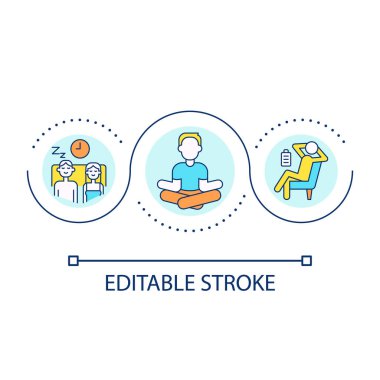 Keep mindfulness loop concept icon. Happiness and wellbeing in life. Mental health improvement abstract idea thin line illustration. Isolated outline drawing. Editable stroke. Arial font used