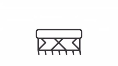 Animated rug linear icon. Decorative interior element. Living room floor textile. Seamless loop HD video with alpha channel on transparent background. Outline motion graphic animation