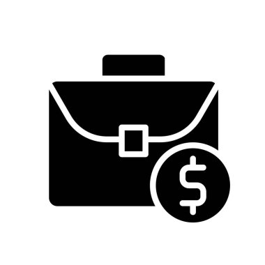 Maaş siyah kabartma simgesi. İşçi ödemesi. İş için tazminat. Sabit maaşlar. Kariyer fırsatları. Kiralıyorum. Beyaz uzayda siluet sembolü. Piktogram sağlammış. Vektör izole illüstrasyonu