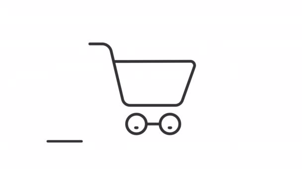 Animiertes Lineares Symbol Für Den Einkaufswagen Warenkorb Konsumdenken Commerce Warenkorb — Stockvideo