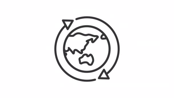 Animovaný Globální Exchange Lineární Ikona Mezinárodní Obchod Obchod Import Export — Stock video