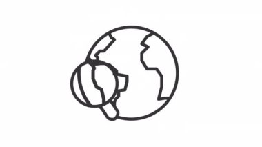Animated find online linear icon. Seeking on internet. Search information. Cyberspace. Seamless loop HD video with alpha channel on transparent background. Outline motion graphic animation