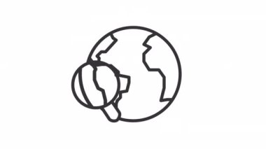 Animated search failed linear icon. Seek on internet. Research error. Cyberspace. Seamless loop HD video with alpha channel on transparent background. Outline motion graphic animation