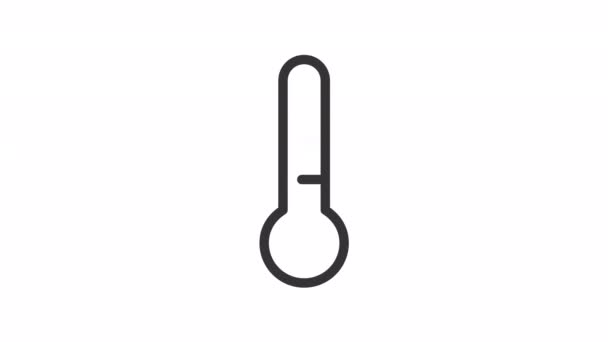 Animated Thermometer Linear Icon Measuring Temperature Weather Forecast Climate Change — Video Stock