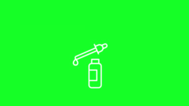 Animated Serum White Line Icon Liquid Skin Product Beauty Routine — Vídeo de Stock