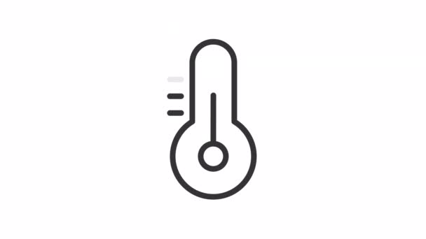 Animasyon Termometre Doğrusal Simgesi Sıcaklığı Ölçüyorum Hava Tahmini Aracı Şeffaf — Stok video