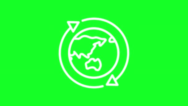 Animated Exchange White Line Icon International Trade Business Loop Video — 图库视频影像