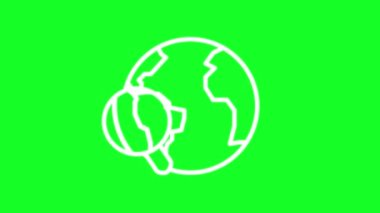 Animated find online white line icon. Seeking on internet. Search. Loop HD video with chroma key, alpha channel on transparent background, black solid background. Outline motion graphic animation